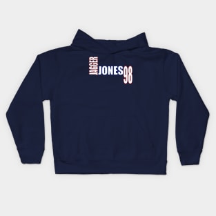 Jagger Jones '23 white text Kids Hoodie